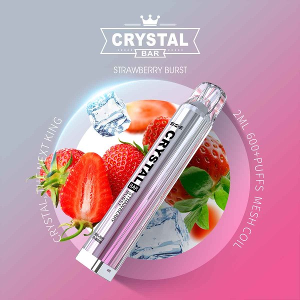 Crystal Bar - SKE - E-Shisha - 600 Züge - Strawberry Brust