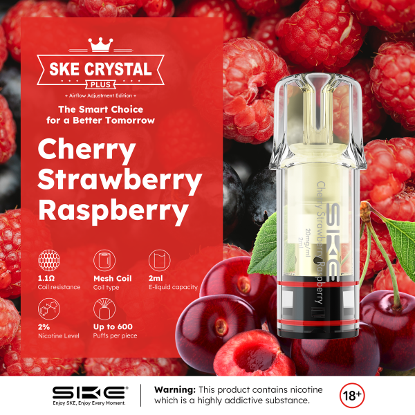 SKE Crystal Plus Pod - Cherry Strawberry Raspberry