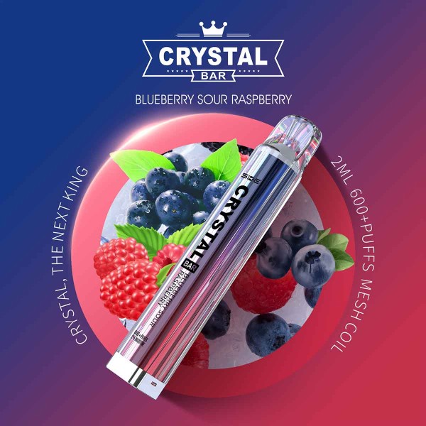 Crystal Bar - SKE - E-Shisha - 600 Züge - Blueberry Sour Raspberry