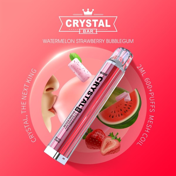 Crystal Bar - SKE - E-Shisha - 600 Züge - Watermelon Strawberry Bubblegum